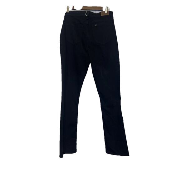 Lee Woman’s Black Denim Jeans Mid Rise Bootcut Pockets Stretch Size 12 Tall EUC - Picture 2 of 8